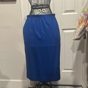 Blue Midi Pencil Skirt for Work